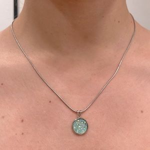 Blue Druzy Necklace
